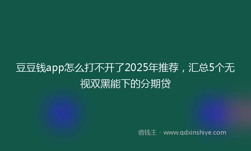 豆豆钱app怎么打不开了2025年推荐，汇总5个无视双黑能下的分期贷