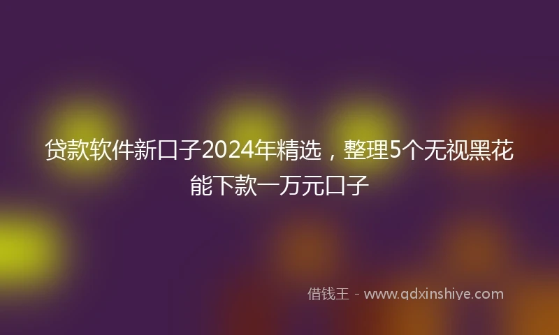 贷款软件新口子2024年精选,整理5个无视黑花能下款一万元口子