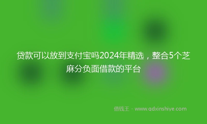 贷款可以放到支付宝吗2024年精选，整合5个芝麻分负面借款的平台