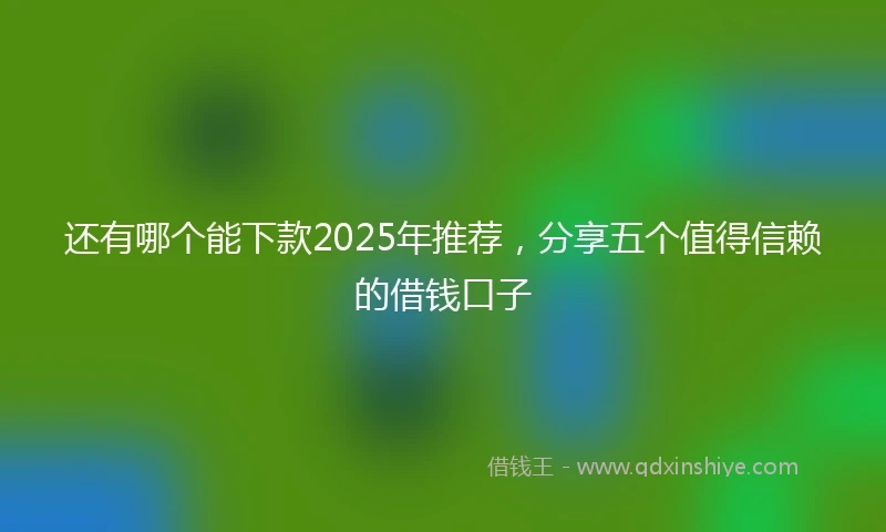还有哪个能下款2025年推荐，分享五个值得信赖的借钱口子