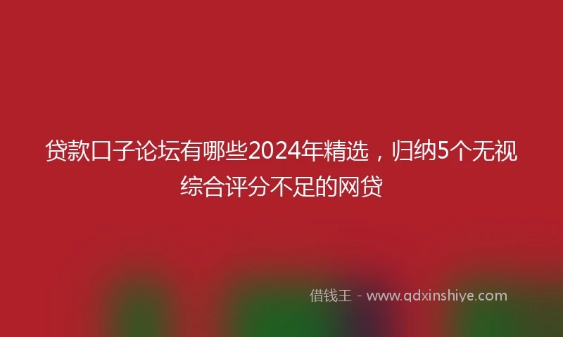 贷款口子论坛有哪些2024年精选，归纳5个无视综合评分不足的网贷