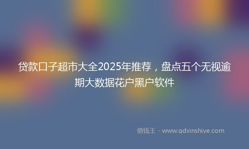 贷款口子超市大全2025年推荐，盘点五个无视逾期大数据花户黑户软件