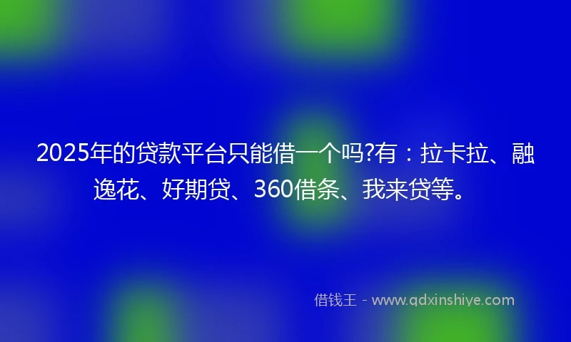2025年的贷款平台只能借一个吗?有：拉卡拉、融逸花、好期贷、360借条、我来贷等。