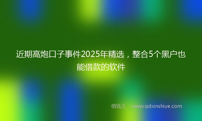 近期高炮口子事件2025年精选，整合5个黑户也能借款的软件