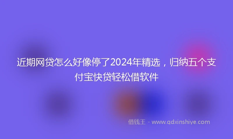 近期网贷怎么好像停了2024年精选，归纳五个支付宝快贷轻松借软件