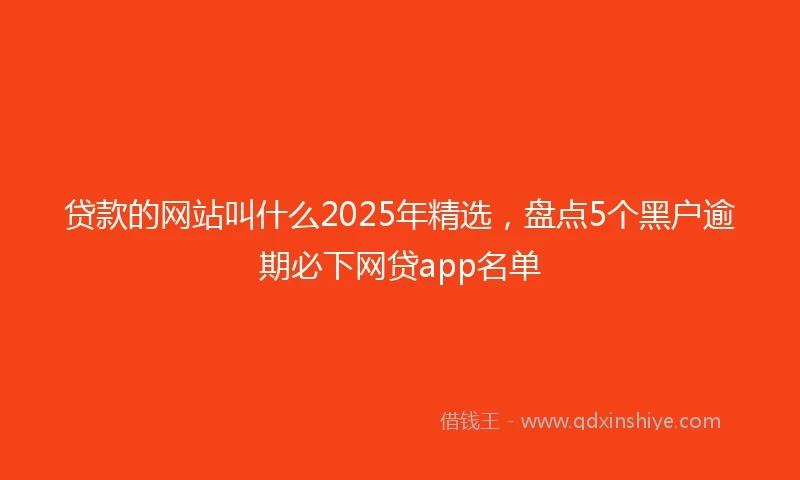 贷款的网站叫什么2025年精选，盘点5个黑户逾期必下网贷app名单
