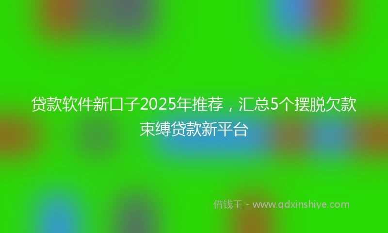贷款软件新口子2025年推荐，汇总5个摆脱欠款束缚贷款新平台
