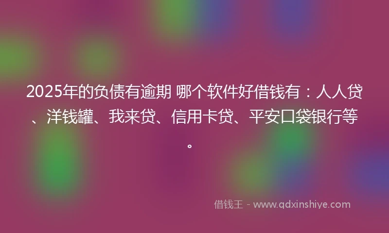 2025年的负债有逾期 哪个软件好借钱有：人人贷、洋钱罐、我来贷、信用卡贷、平安口袋银行等。