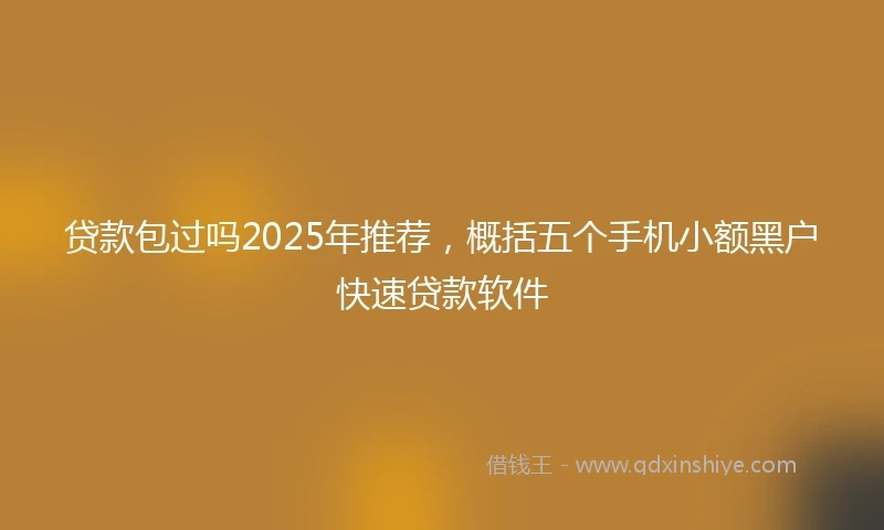 贷款包过吗2025年推荐，概括五个手机小额黑户快速贷款软件