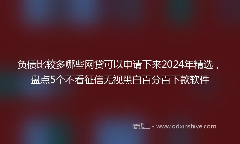 负债比较多哪些网贷可以申请下来2024年精选，盘点5个不看征信无视黑白百分百下款软件
