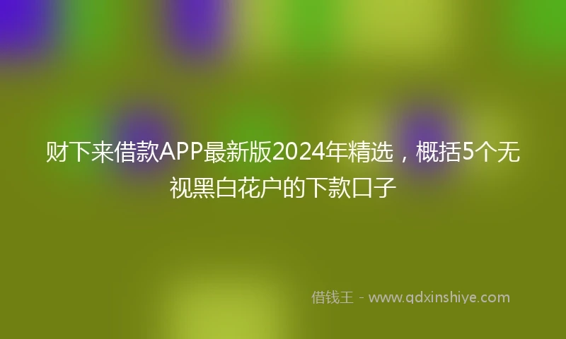 财下来借款APP最新版2024年精选，概括5个无视黑白花户的下款口子
