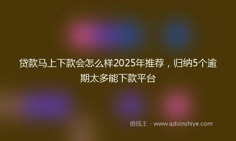 贷款马上下款会怎么样2025年推荐，归纳5个逾期太多能下款平台