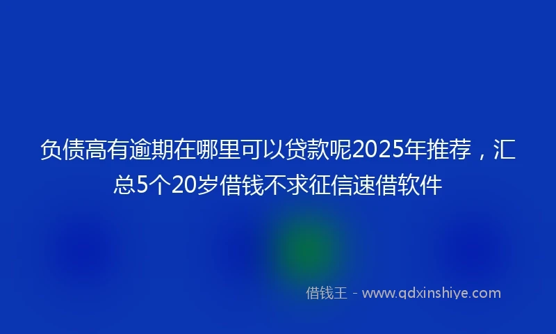 负债高有逾期在哪里可以贷款呢2025年推荐，汇总5个20岁借钱不求征信速借软件