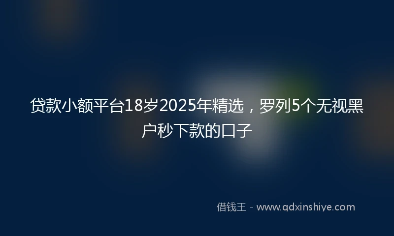 贷款小额平台18岁2025年精选,罗列5个无视黑户秒下款的口子