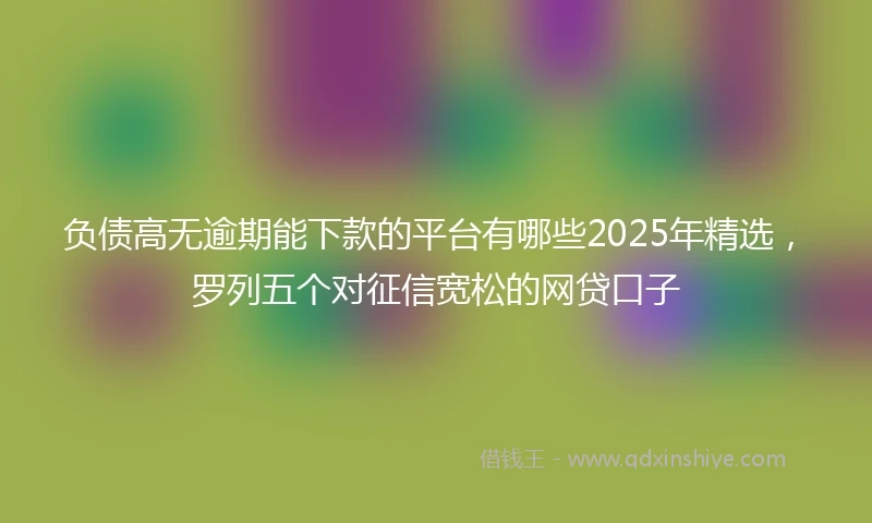 负债高无逾期能下款的平台有哪些2025年精选，罗列五个对征信宽松的网贷口子