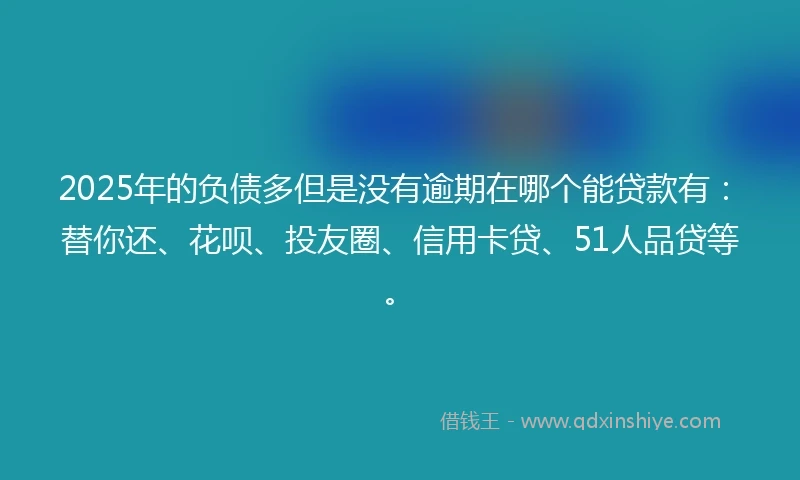 2025年的负债多但是没有逾期在哪个能贷款有：替你还、花呗、投友圈、信用卡贷、51人品贷等。