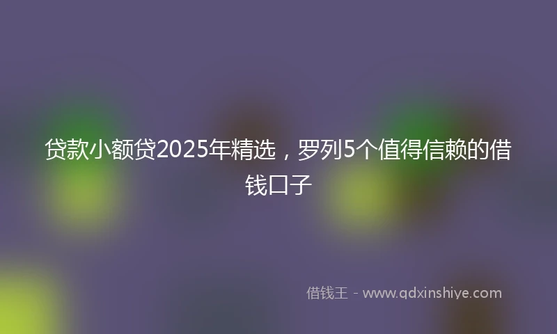 贷款小额贷2025年精选，罗列5个值得信赖的借钱口子