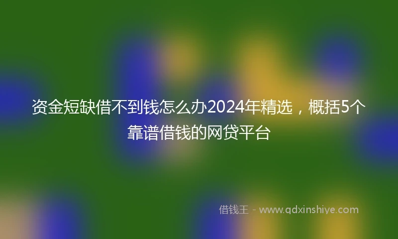 资金短缺借不到钱怎么办2024年精选，概括5个靠谱借钱的网贷平台