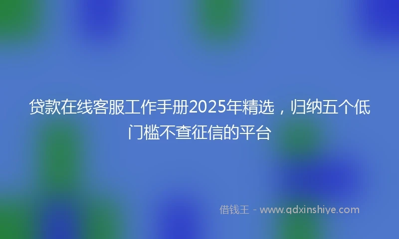 贷款在线客服工作手册2025年精选，归纳五个低门槛不查征信的平台