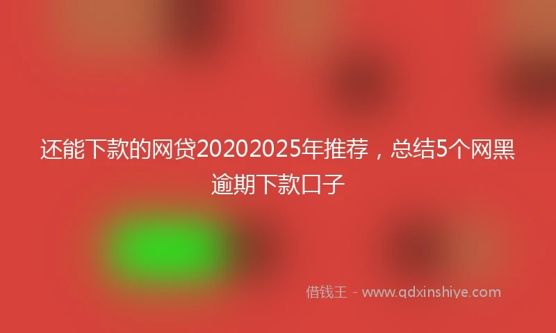 还能下款的网贷20202025年推荐，总结5个网黑逾期下款口子