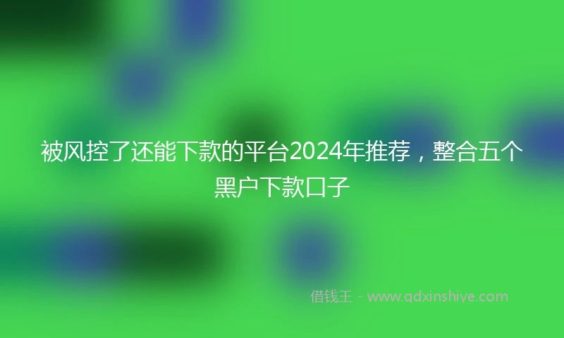 被风控了还能下款的平台2024年推荐，整合五个黑户下款口子