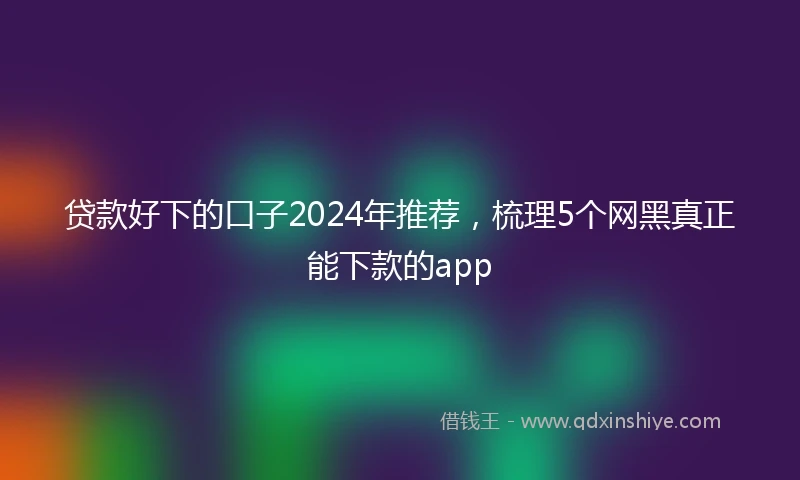 贷款好下的口子2024年推荐，梳理5个网黑真正能下款的app