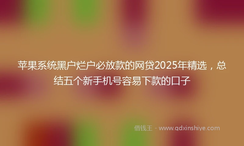 苹果系统黑户烂户必放款的网贷2025年精选，总结五个新手机号容易下款的口子