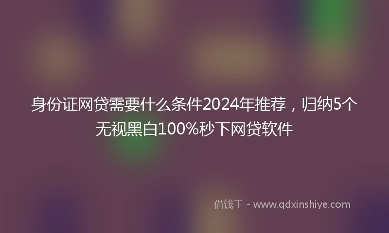 身份证网贷需要什么条件2024年推荐，归纳5个无视黑白100%秒下网贷软件