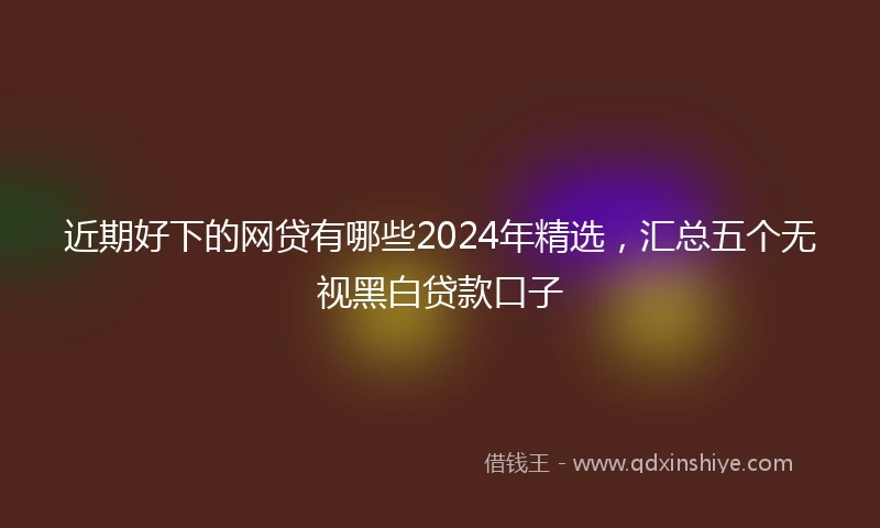 近期好下的网贷有哪些2024年精选，汇总五个无视黑白贷款口子