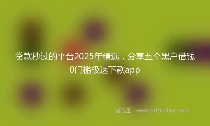 贷款秒过的平台2025年精选，分享五个黑户借钱0门槛极速下款app