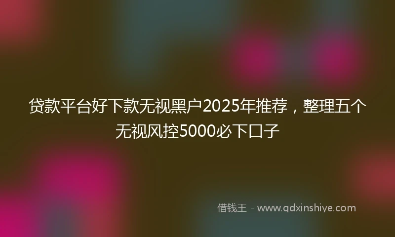 贷款平台好下款无视黑户2025年推荐，整理五个无视风控5000必下口子
