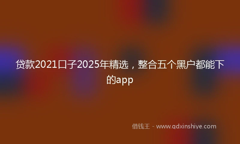 贷款2021口子2025年精选，整合五个黑户都能下的app