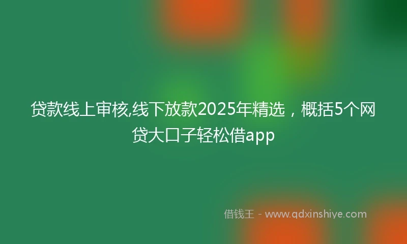 贷款线上审核,线下放款2025年精选,概括5个网贷大口子轻松借app