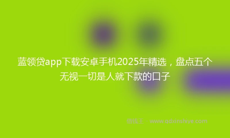 蓝领贷app下载安卓手机2025年精选，盘点五个无视一切是人就下款的口子