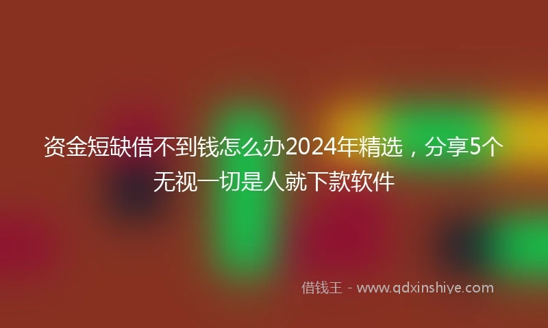资金短缺借不到钱怎么办2024年精选，分享5个无视一切是人就下款软件