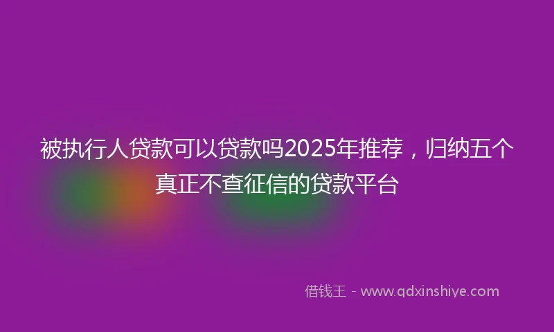 被执行人贷款可以贷款吗2025年推荐，归纳五个真正不查征信的贷款平台