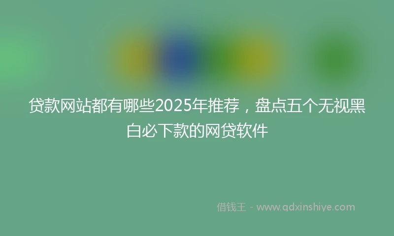 贷款网站都有哪些2025年推荐，盘点五个无视黑白必下款的网贷软件