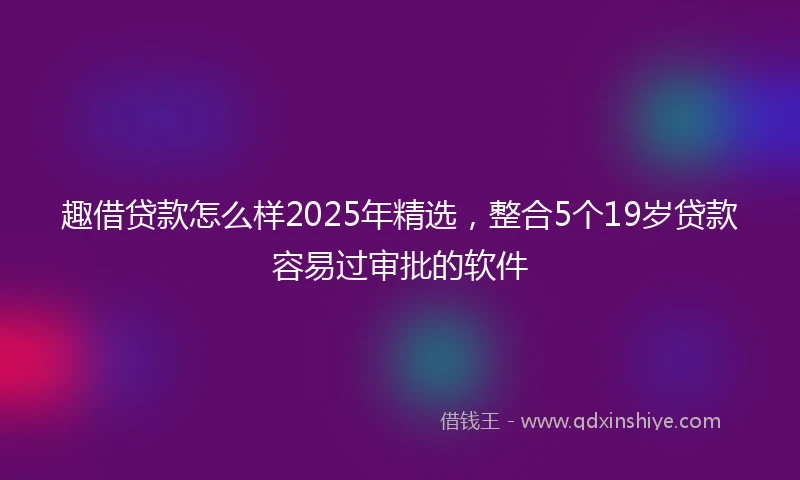 趣借贷款怎么样2025年精选，整合5个19岁贷款容易过审批的软件