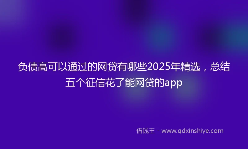 负债高可以通过的网贷有哪些2025年精选，总结五个征信花了能网贷的app