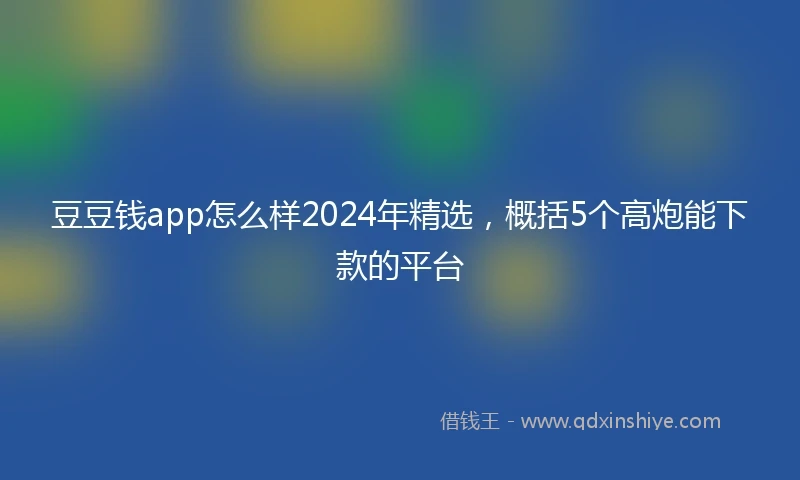 豆豆钱app怎么样2024年精选，概括5个高炮能下款的平台