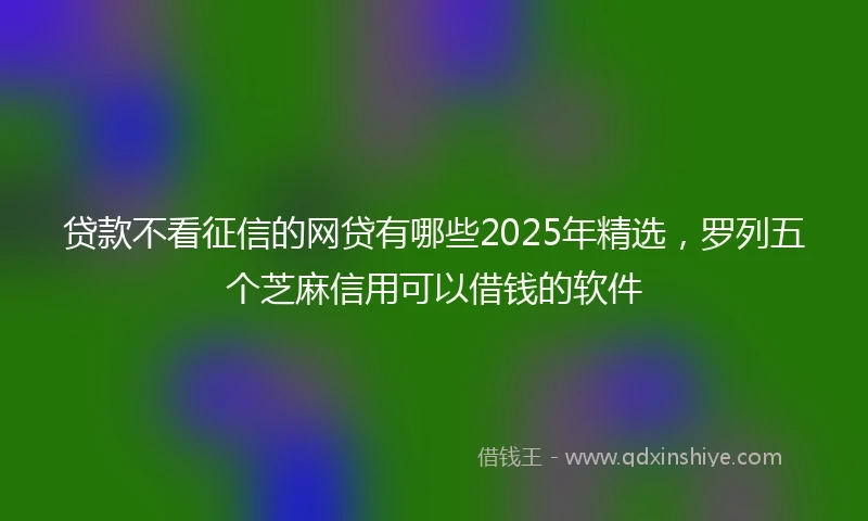 贷款不看征信的网贷有哪些2025年精选，罗列五个芝麻信用可以借钱的软件
