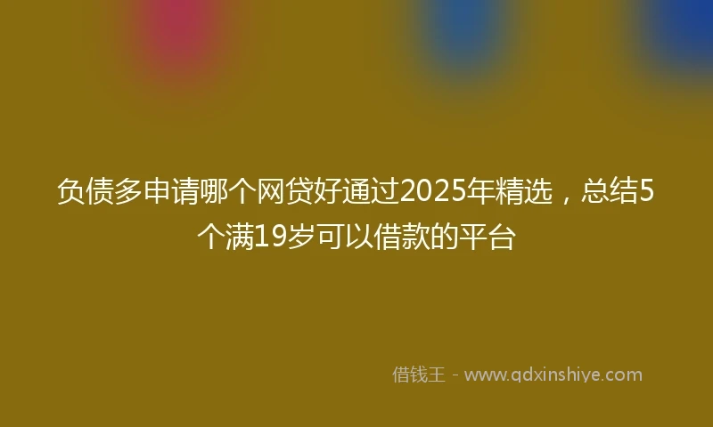 负债多申请哪个网贷好通过2025年精选，总结5个满19岁可以借款的平台