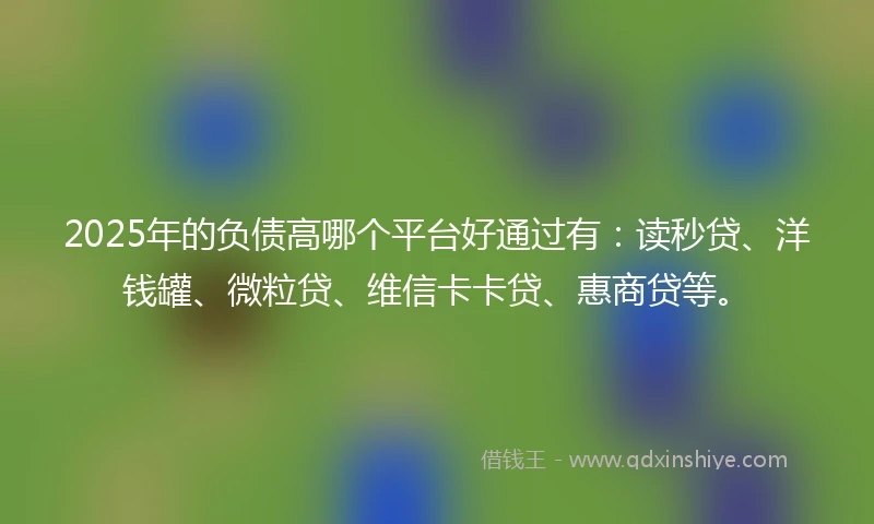 2025年的负债高哪个平台好通过有：读秒贷、洋钱罐、微粒贷、维信卡卡贷、惠商贷等。