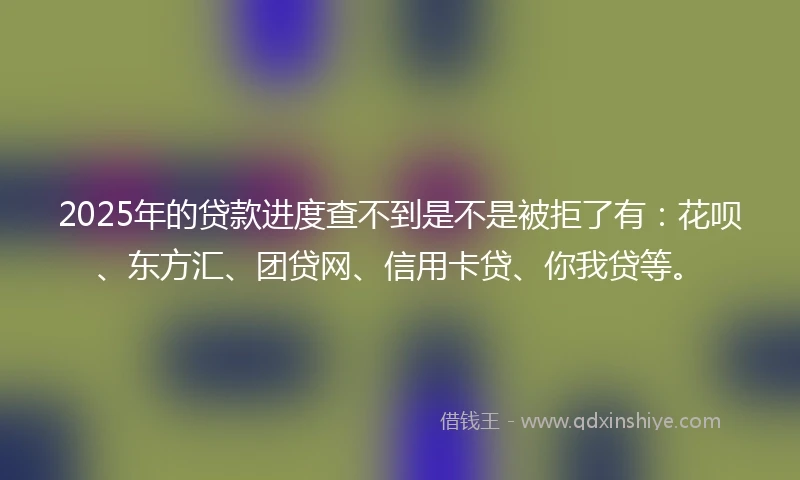2025年的贷款进度查不到是不是被拒了有：花呗、东方汇、团贷网、信用卡贷、你我贷等。