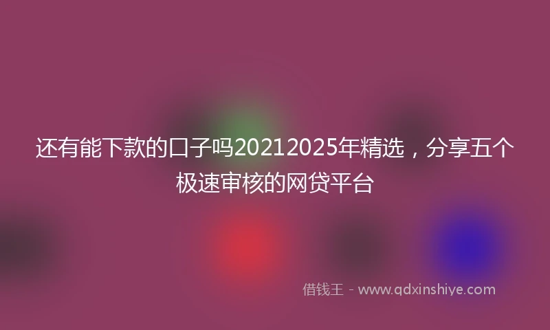 还有能下款的口子吗20212025年精选，分享五个极速审核的网贷平台