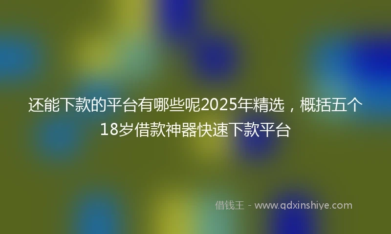 还能下款的平台有哪些呢2025年精选，概括五个18岁借款神器快速下款平台