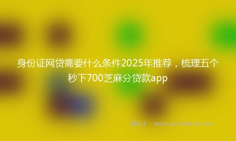 身份证网贷需要什么条件2025年推荐，梳理五个秒下700芝麻分贷款app