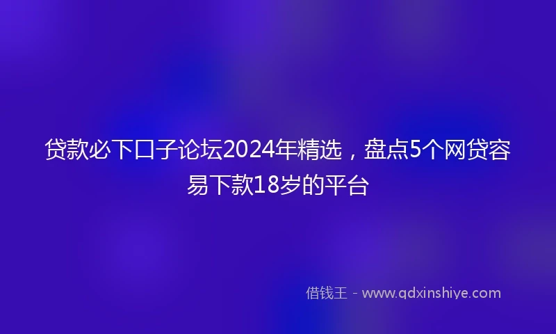 贷款必下口子论坛2024年精选，盘点5个网贷容易下款18岁的平台