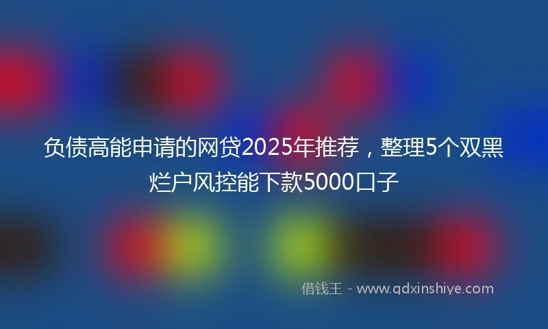 负债高能申请的网贷2025年推荐，整理5个双黑烂户风控能下款5000口子
