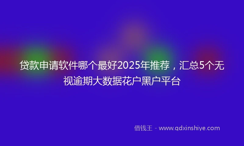 贷款申请软件哪个最好2025年推荐,汇总5个无视逾期大数据花户黑户平台